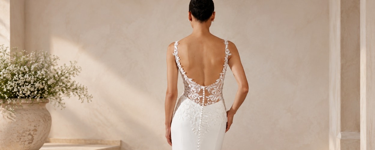 Vestidos de novia con espalda descubierta en diBianco Granada